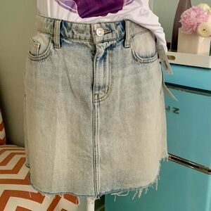 Current/Elliott 5 pocket denim mini skirt NWT size 29 Y2K Distress Hem